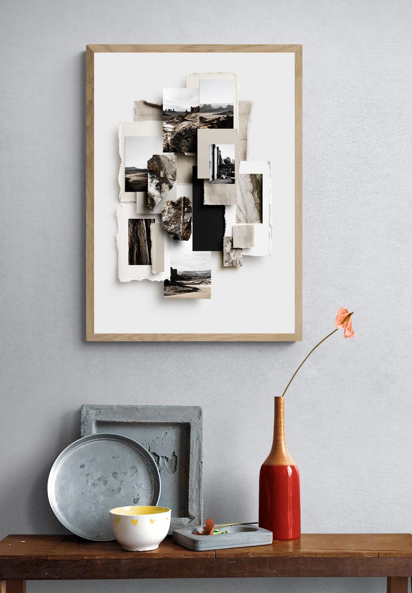 Desert Collage Landscape Print. — room view 3