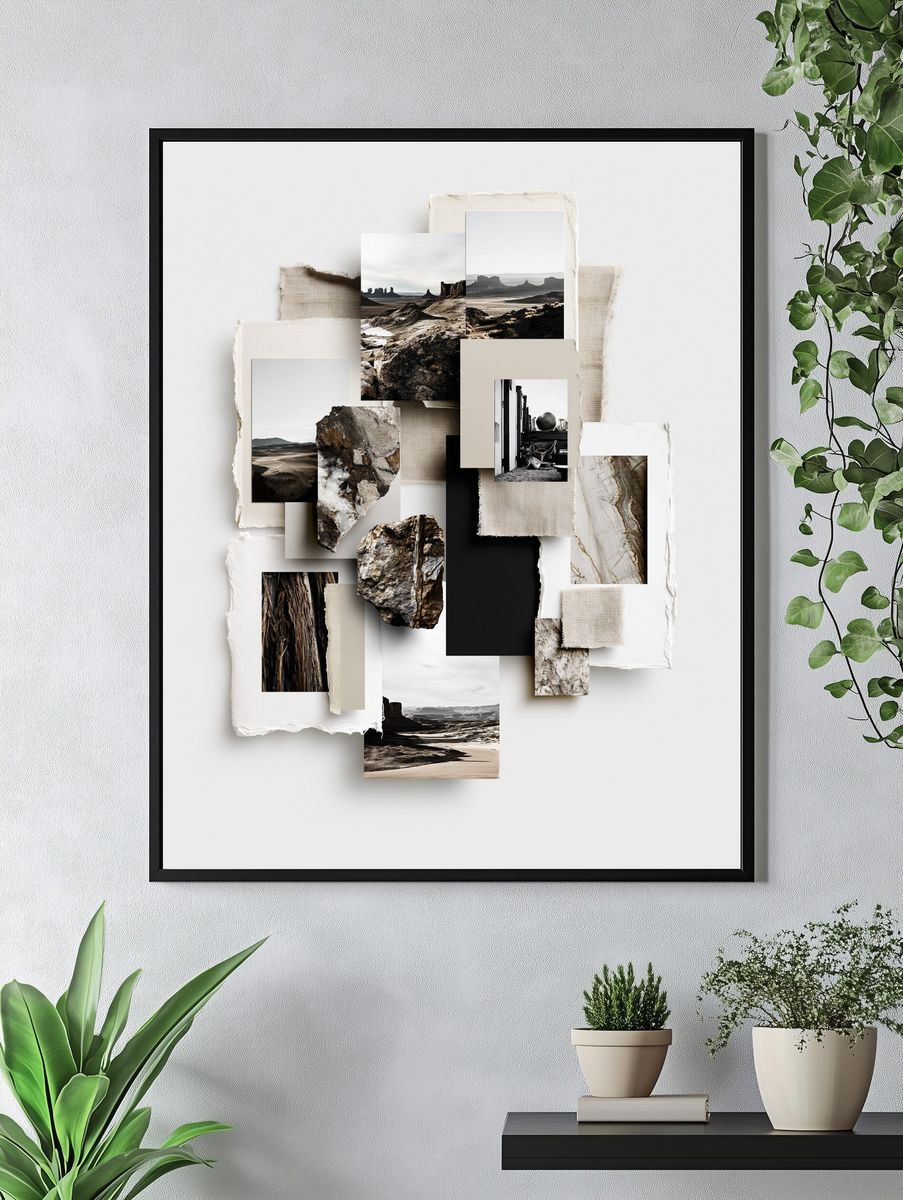 Desert Collage Landscape Print. — room view 4