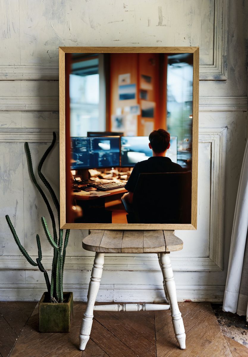 Developer at Desk Photography Poster. — room view 1