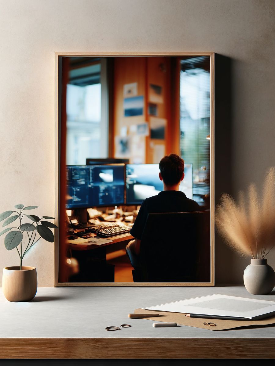 Developer at Desk Photography Poster. — room view 2