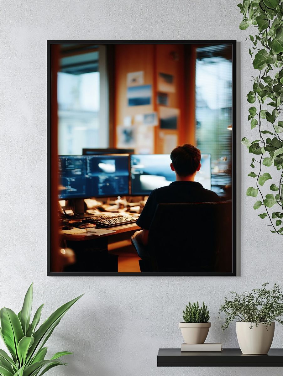 Developer at Desk Photography Poster. — room view 4