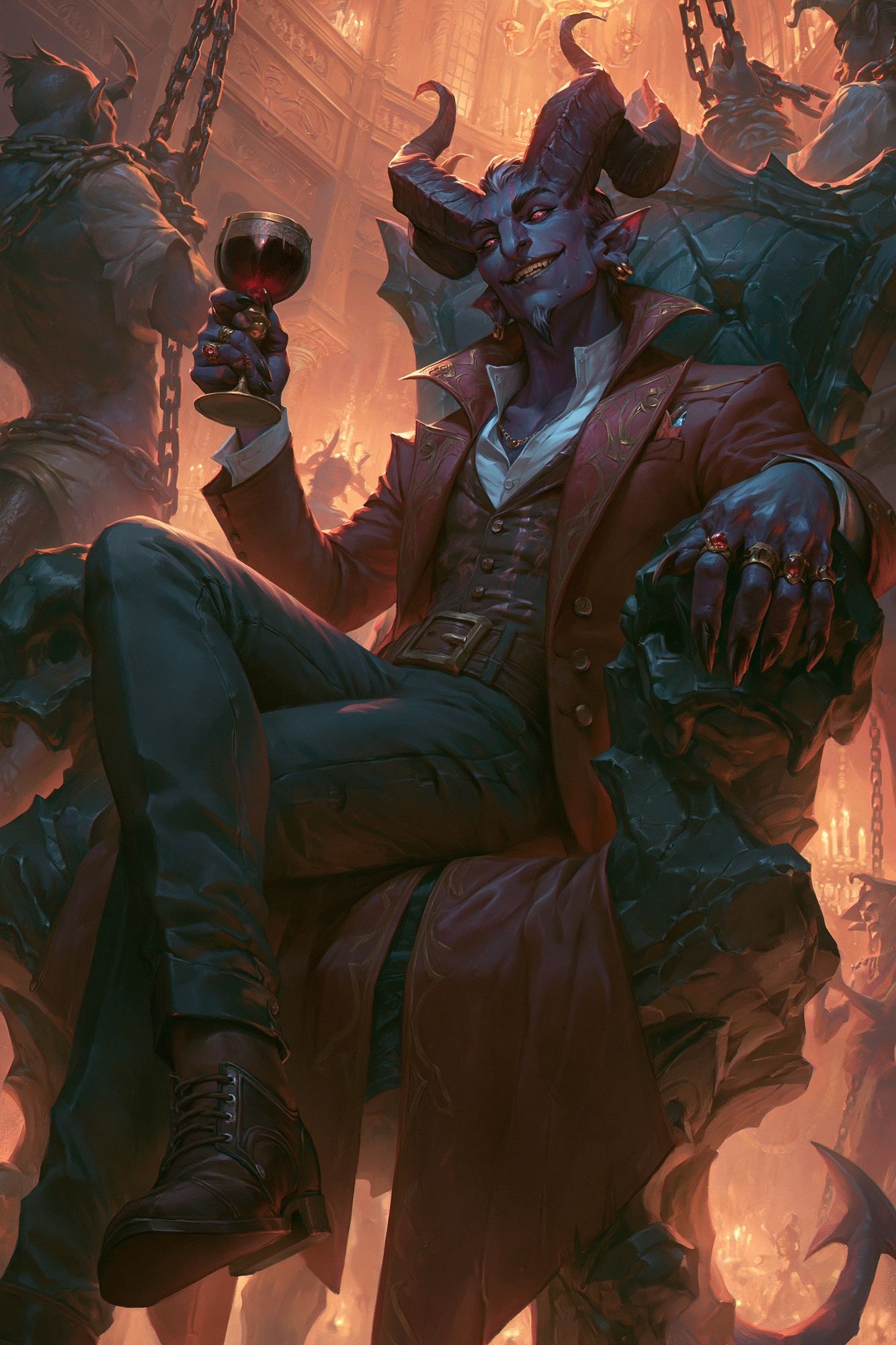 Demonic Noble Feast Illustration Poster. poster — illustration art