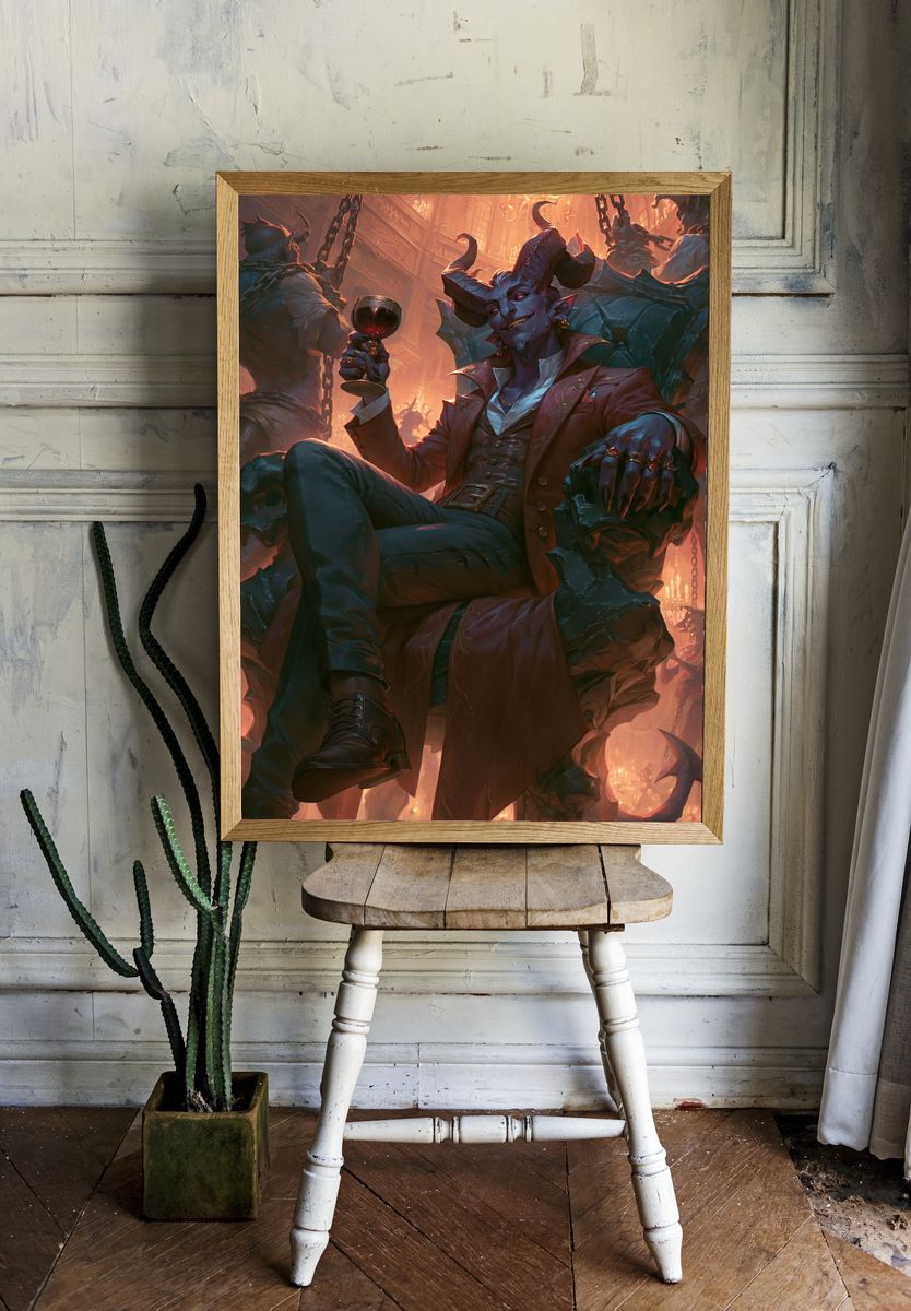 Demonic Noble Feast Illustration Poster. — room view 1