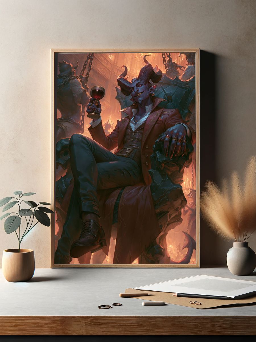 Demonic Noble Feast Illustration Poster. — room view 2