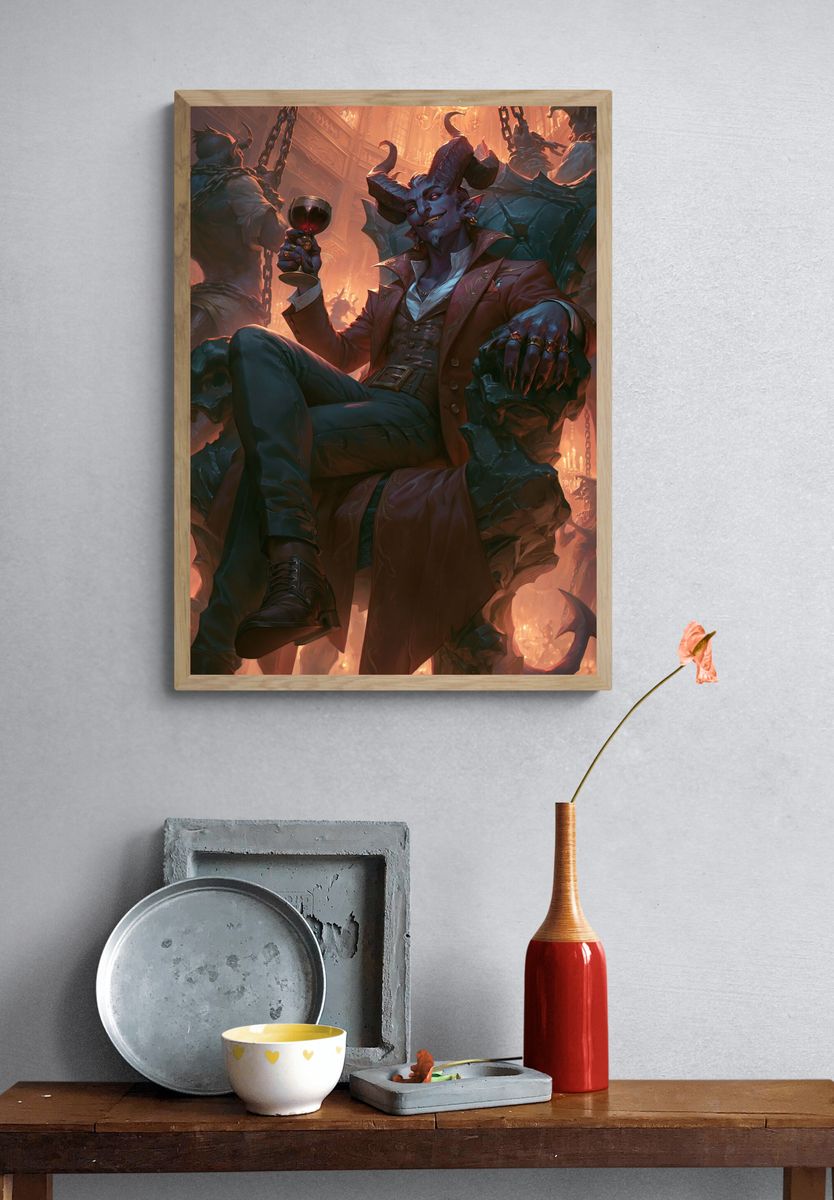 Demonic Noble Feast Illustration Poster. — room view 3