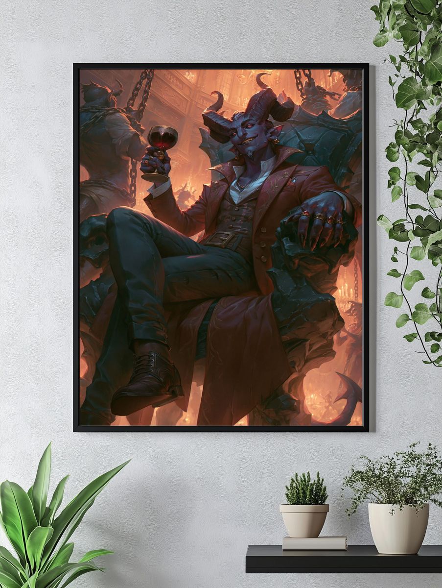 Demonic Noble Feast Illustration Poster. — room view 4