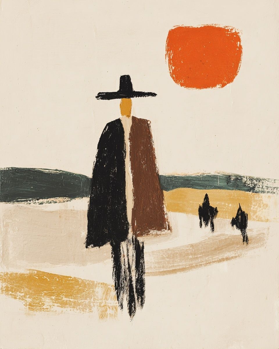 Desert Figure Abstract Poster. poster — fine-art art
