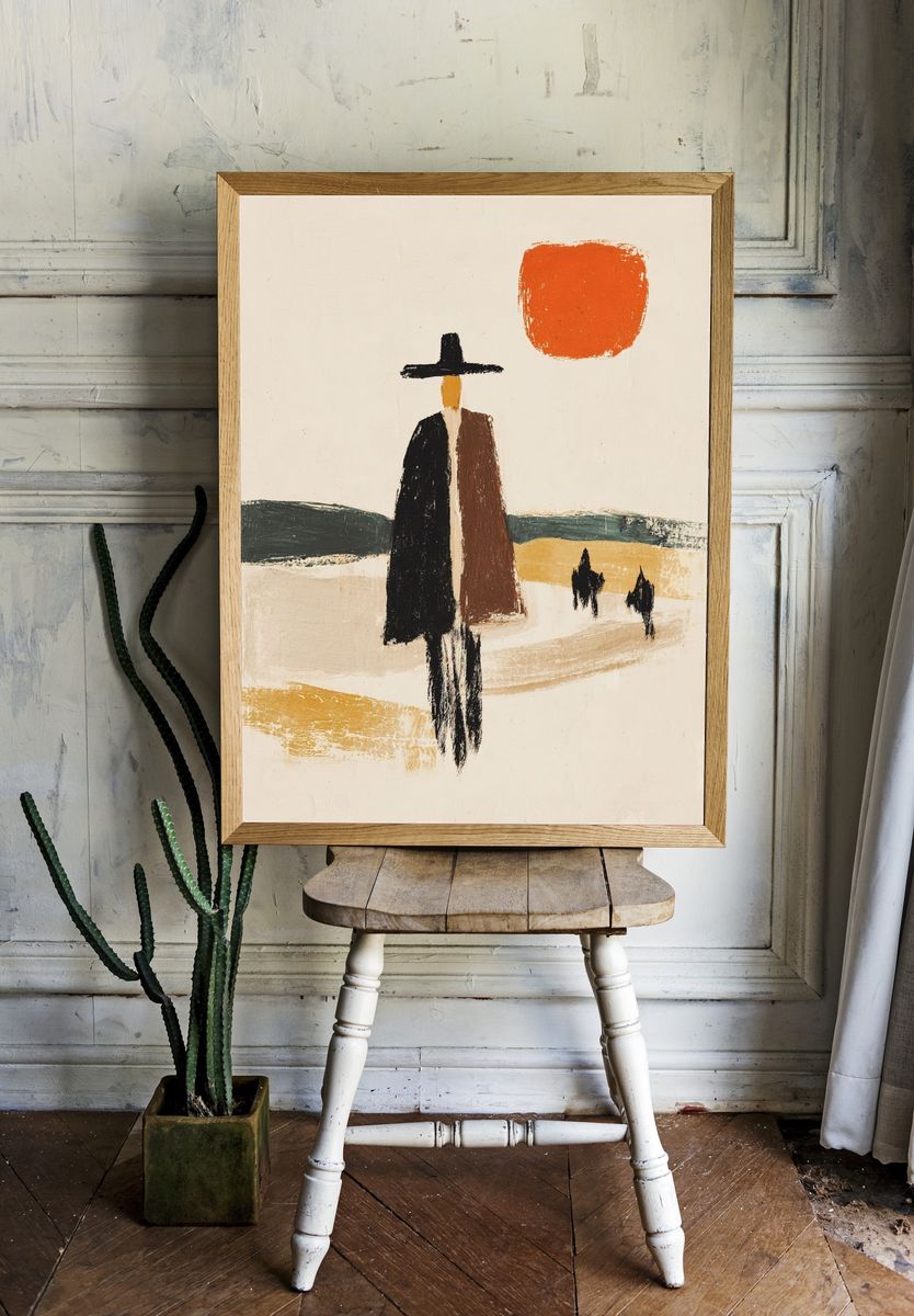 Desert Figure Abstract Poster. — room view 1