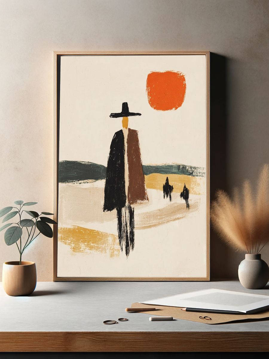Desert Figure Abstract Poster. — room view 2