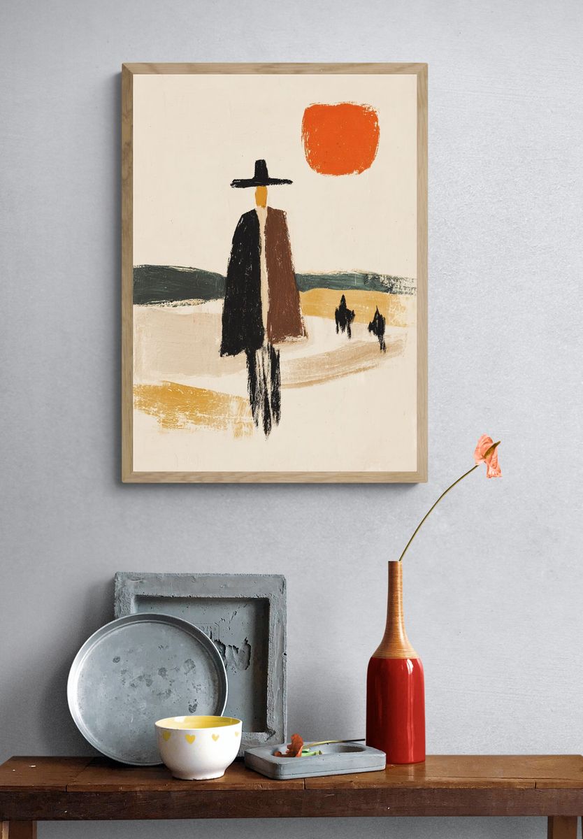 Desert Figure Abstract Poster. — room view 3