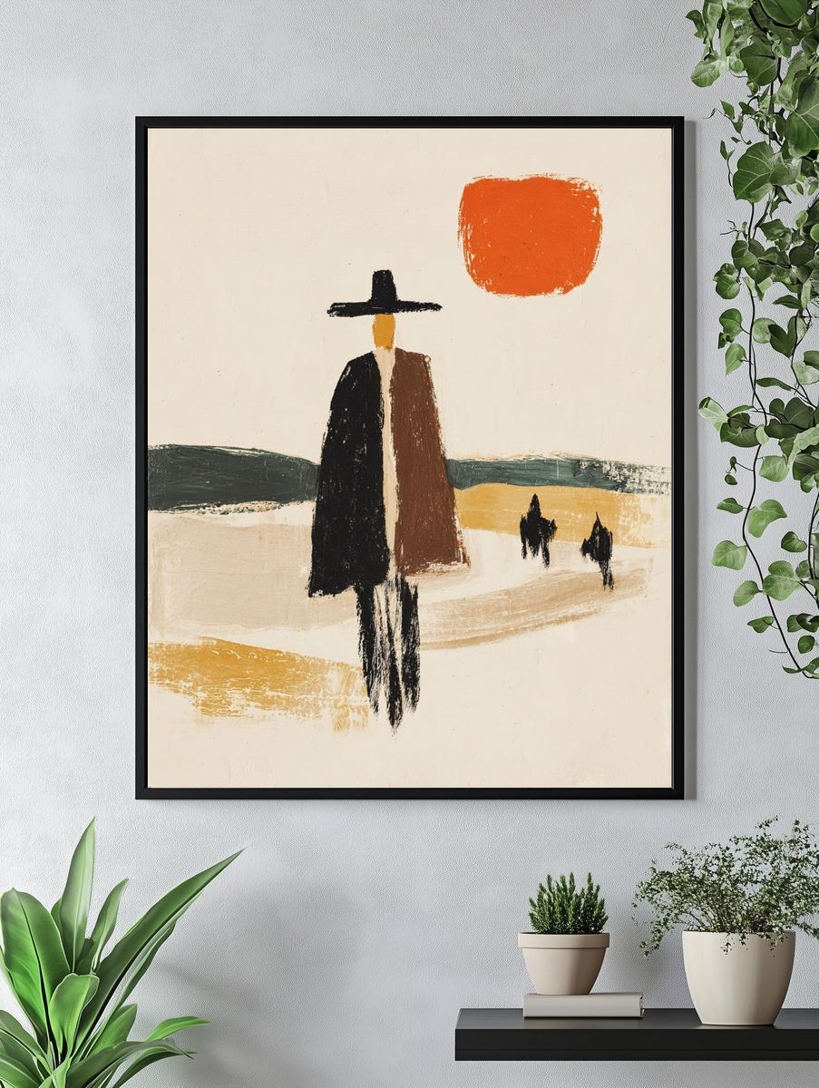 Desert Figure Abstract Poster. — room view 4