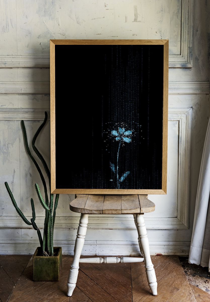 Digital Flower — Abstract Print. — room view 1