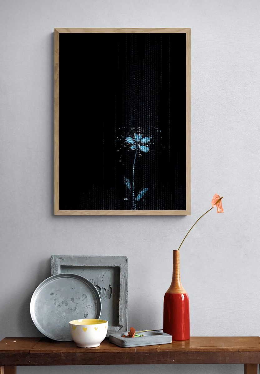 Digital Flower — Abstract Print. — room view 3