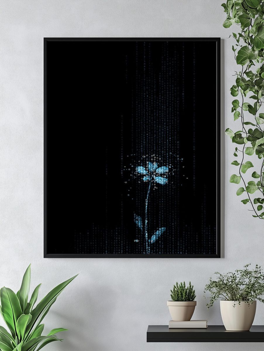 Digital Flower — Abstract Print. — room view 4