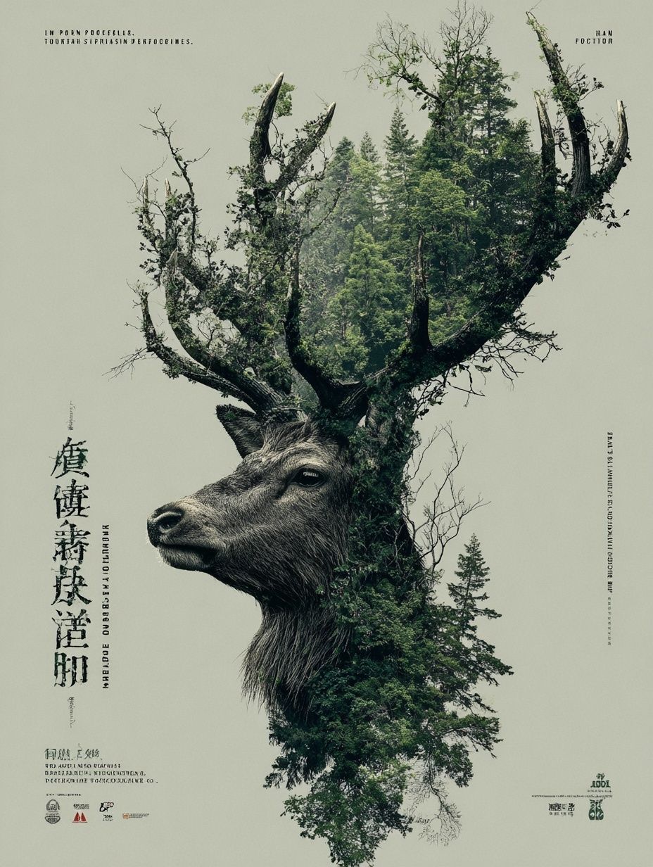 Deer Forest — Fine Art Print. poster — fine-art art