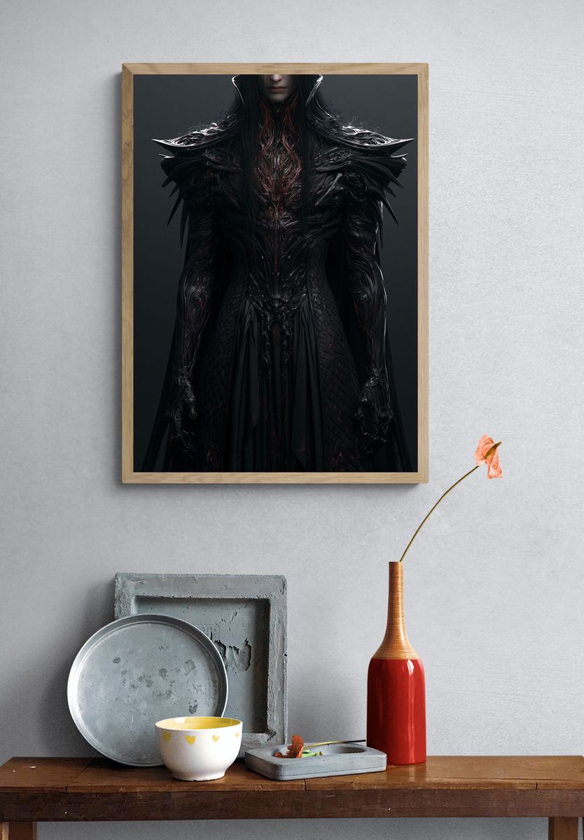 Dark Fantasy Figure Illustration Poster. — room view 3