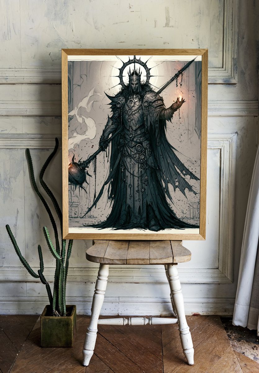 Dark Fantasy King Illustration Poster. — room view 1