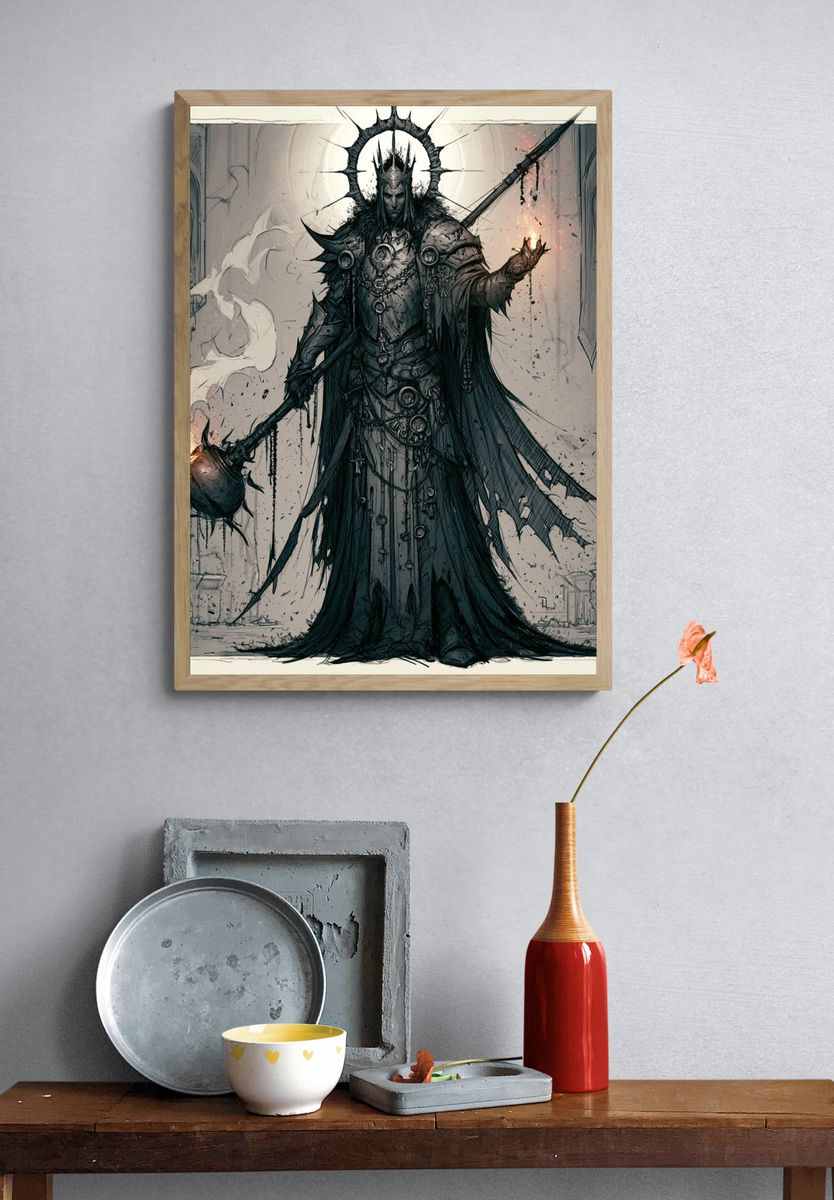Dark Fantasy King Illustration Poster. — room view 3