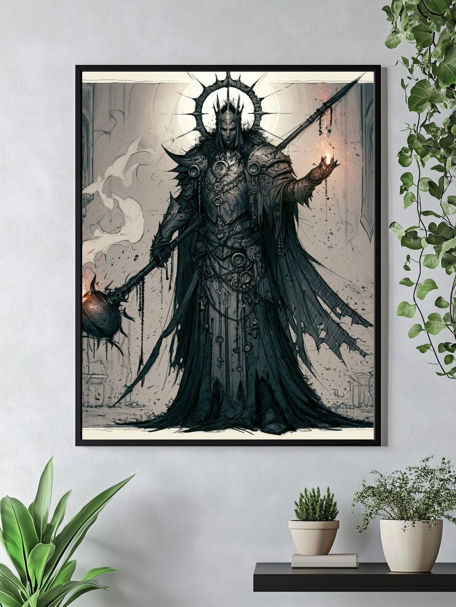 Dark Fantasy King Illustration Poster. — room view 4