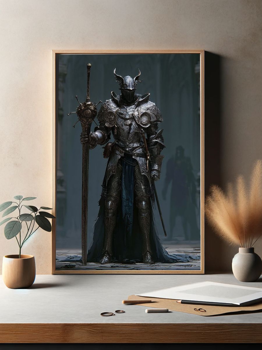 Dark Fantasy Knight Poster. — room view 2