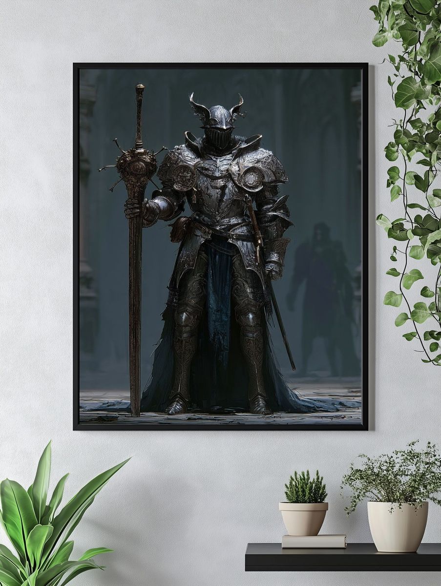 Dark Fantasy Knight Poster. — room view 4