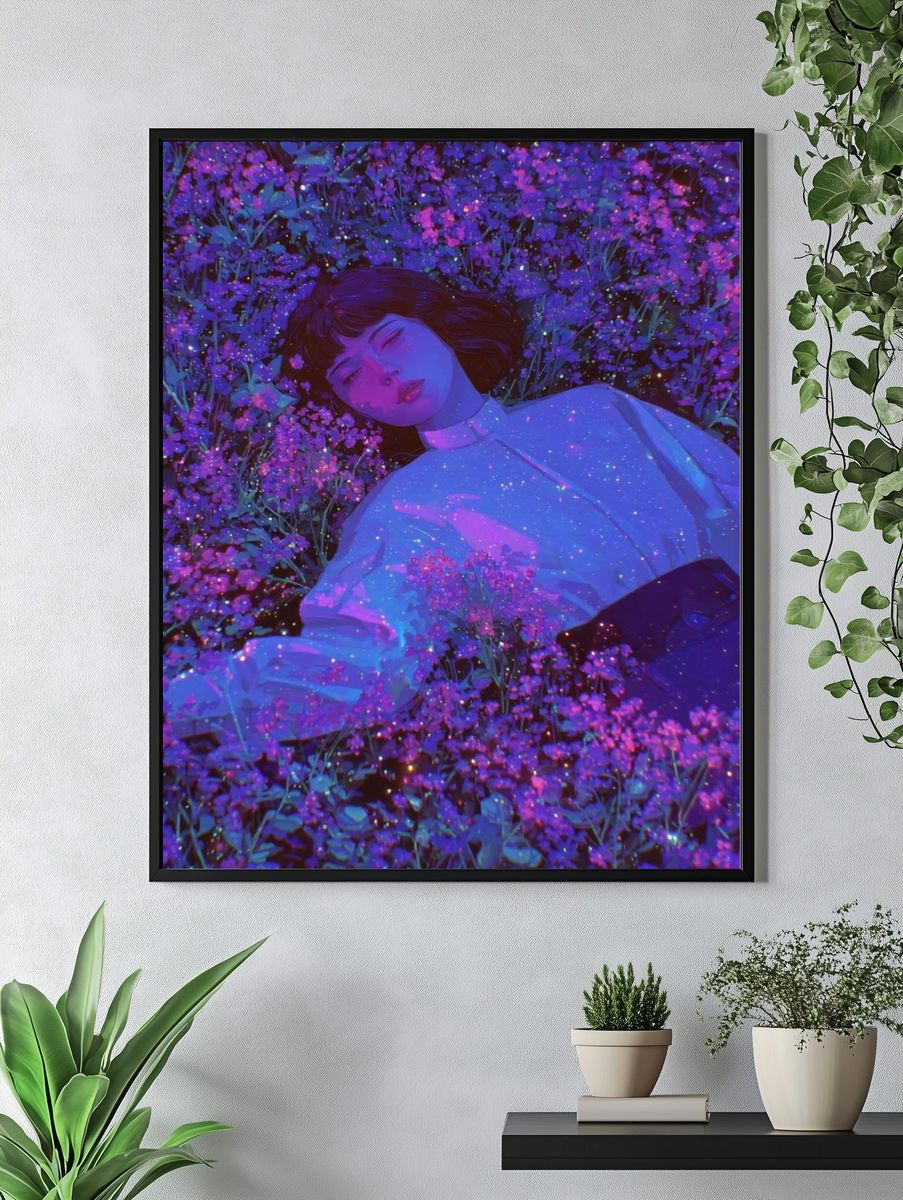 Dreamy Floral Portrait Poster. — room view 4
