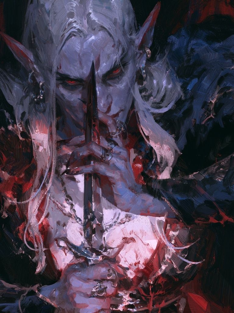 Dark Elf Portrait Fine-Art Poster. poster detail