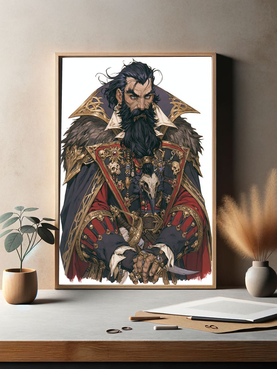 Dark Fantasy Noble Portrait Poster. — room view 2