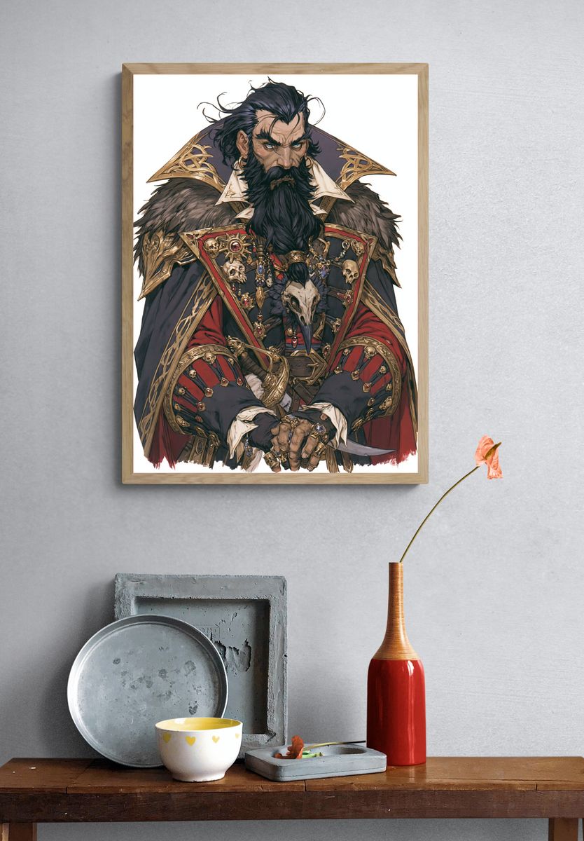 Dark Fantasy Noble Portrait Poster. — room view 3