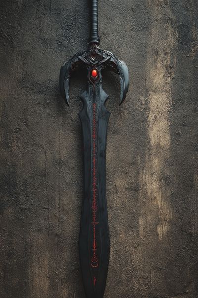 Dark Fantasy Sword Illustration Poster.