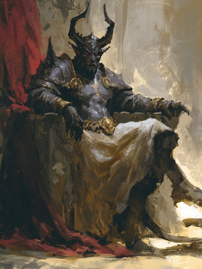 Horned Dark Fantasy Throne Print. poster detail