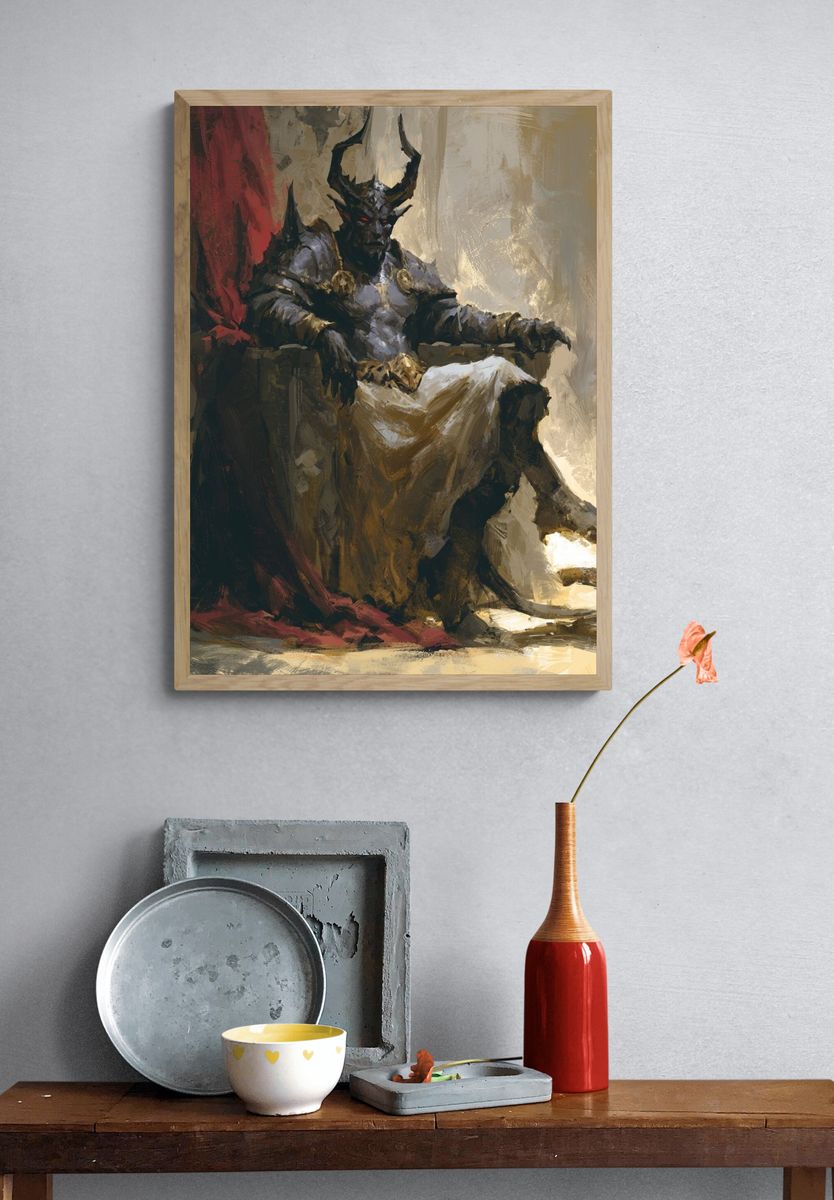 Horned Dark Fantasy Throne Print. — room view 3