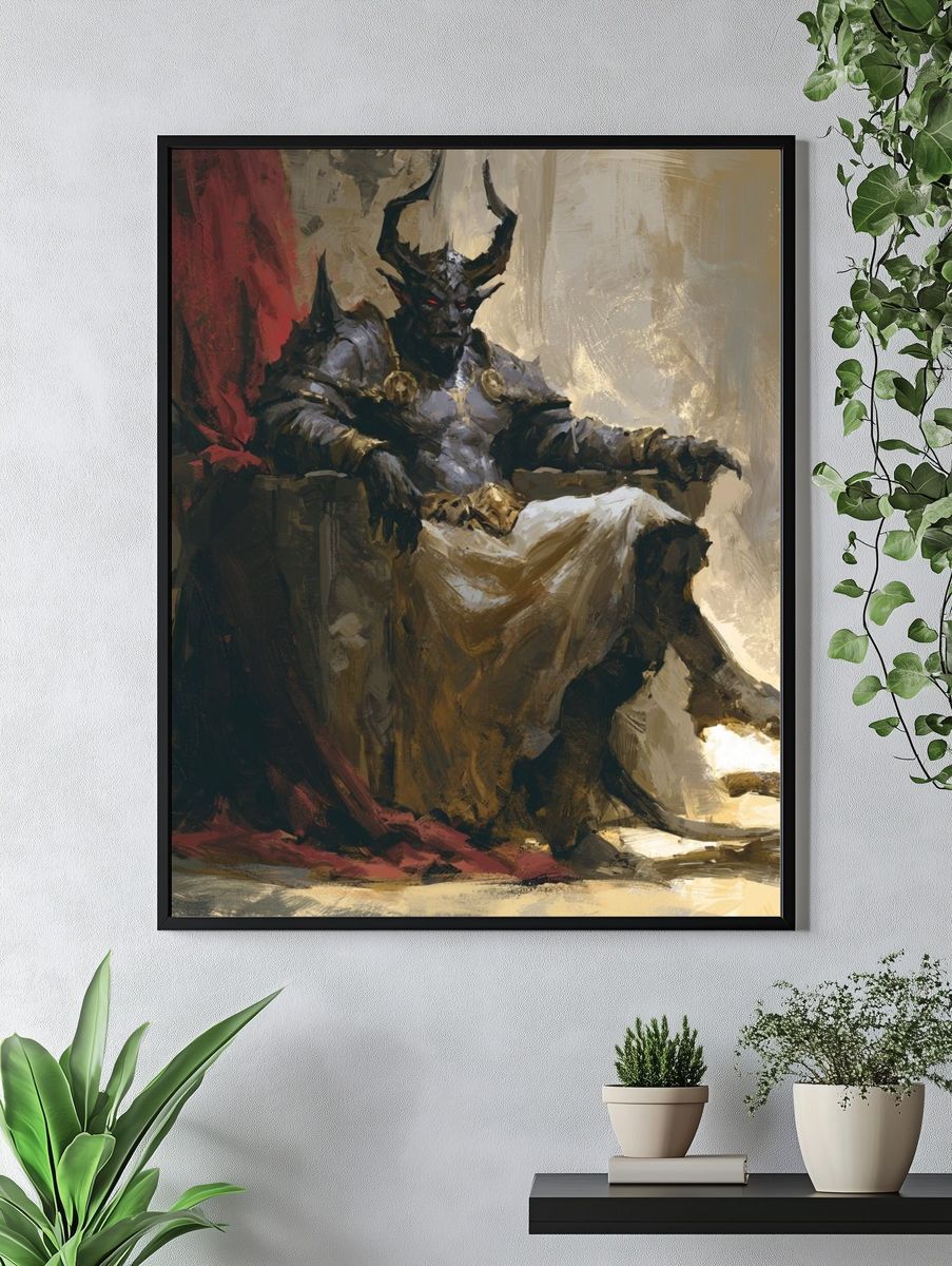 Horned Dark Fantasy Throne Print. — room view 4