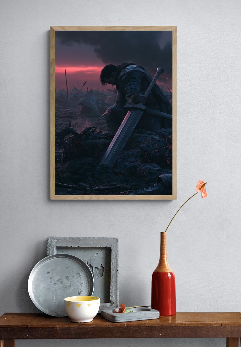 Dark Fantasy Warrior Poster. — room view 3