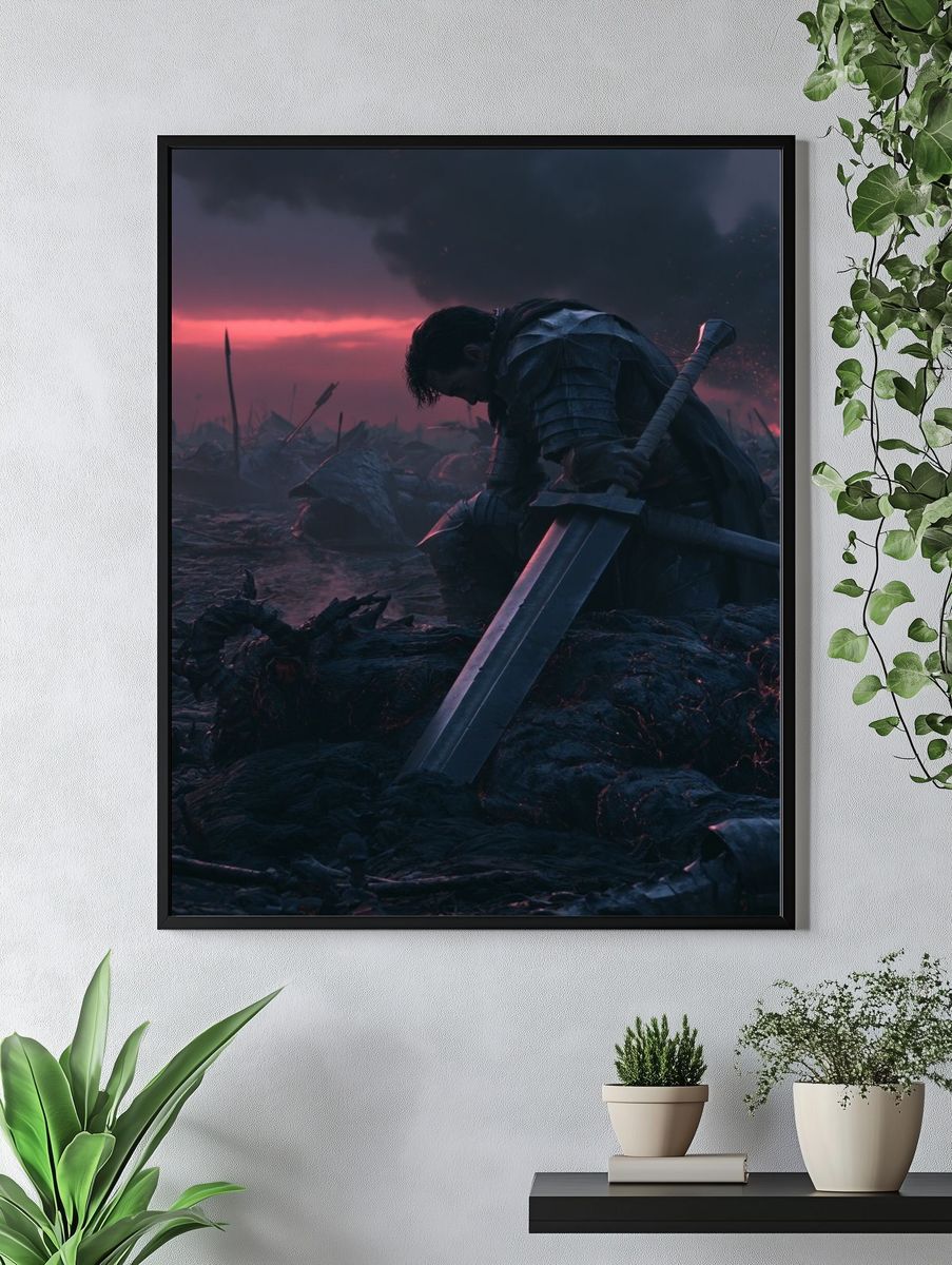 Dark Fantasy Warrior Poster. — room view 4