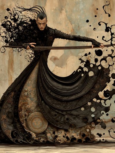 Dark Fantasy Warrior Print. poster