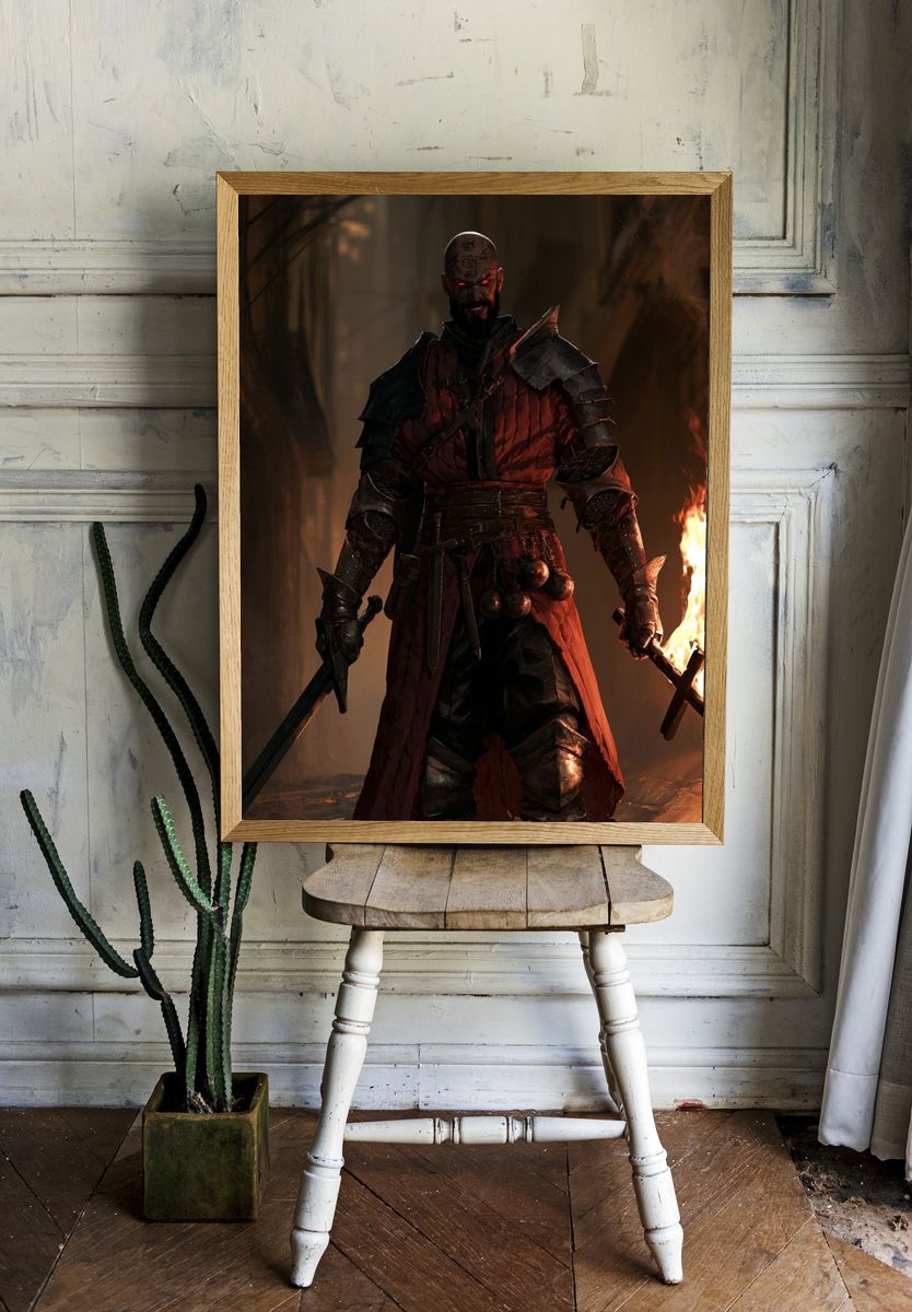 Dark Fantasy Warrior Poster. room preview