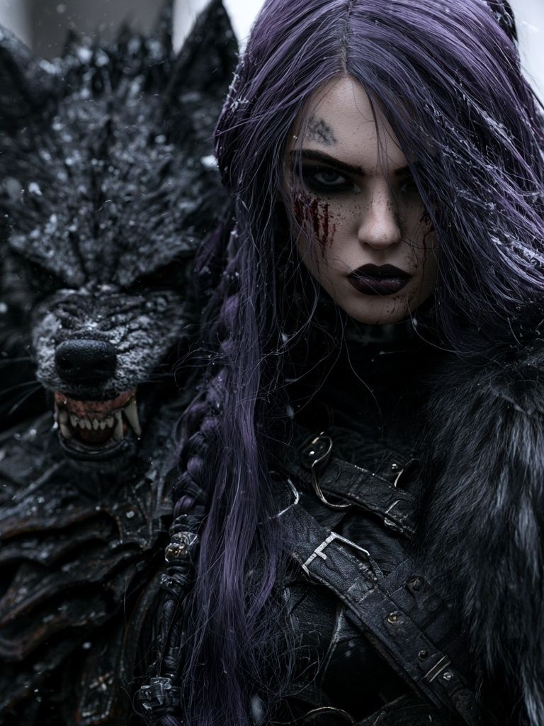 Dark Fantasy Wolf Warrior Poster. poster detail