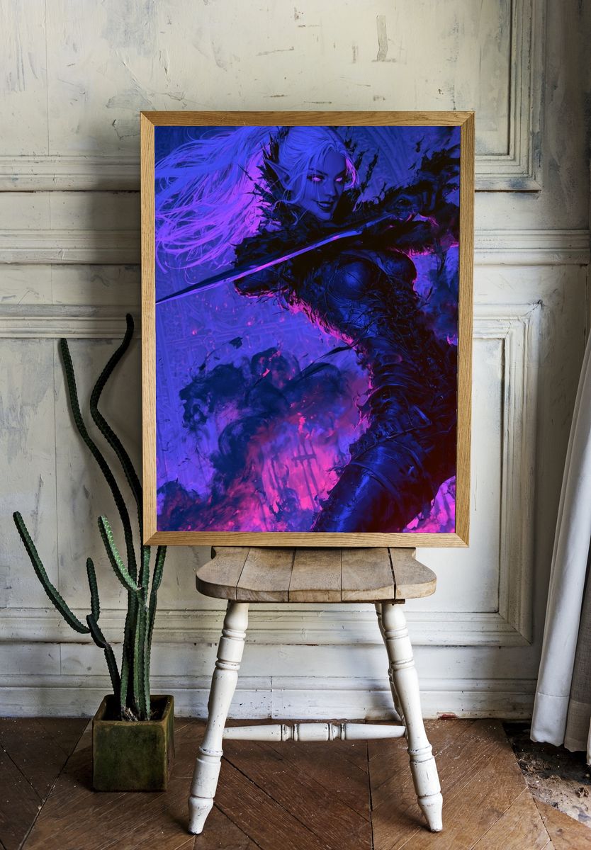 Dark Fantasy Warrior Print. — room view 1