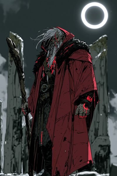 Dark Fantasy Elder Warrior Poster.