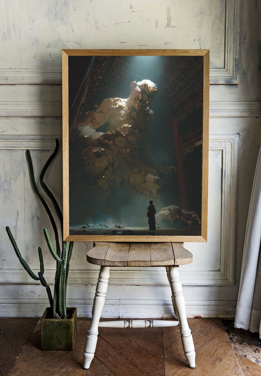Giant Guardian — Digital Art Print. — room view 1