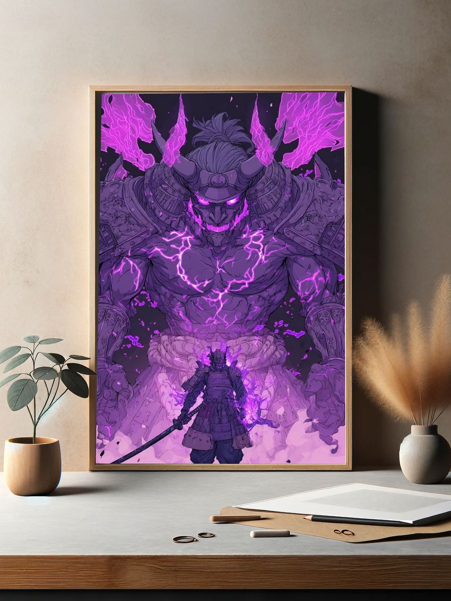 Samurai Warrior — Digital Art Print. — room view 2