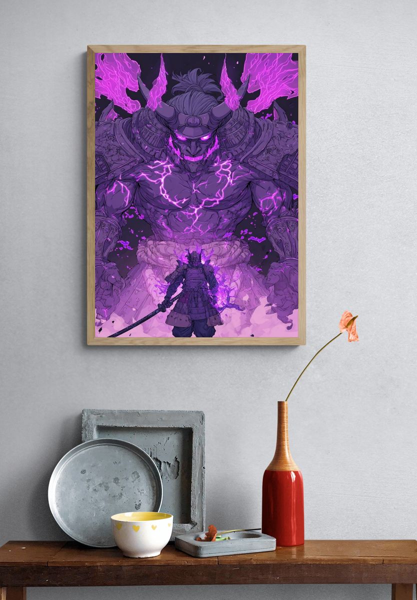 Samurai Warrior — Digital Art Print. — room view 3