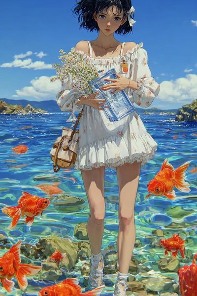 Girl with Goldfish