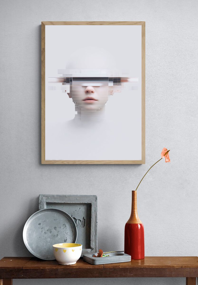 Abstract Human Form — Digital Art Print. — room view 3