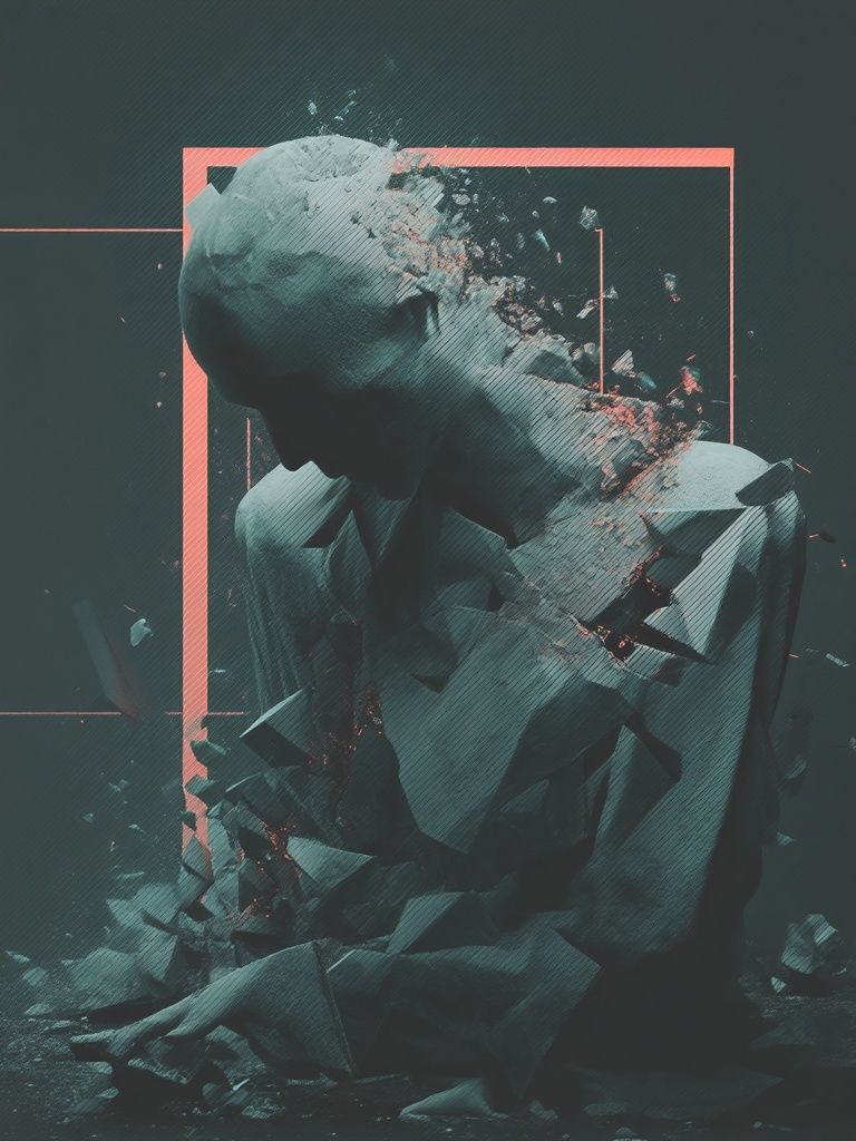 Fragmented Figure — Digital Art Print. poster detail