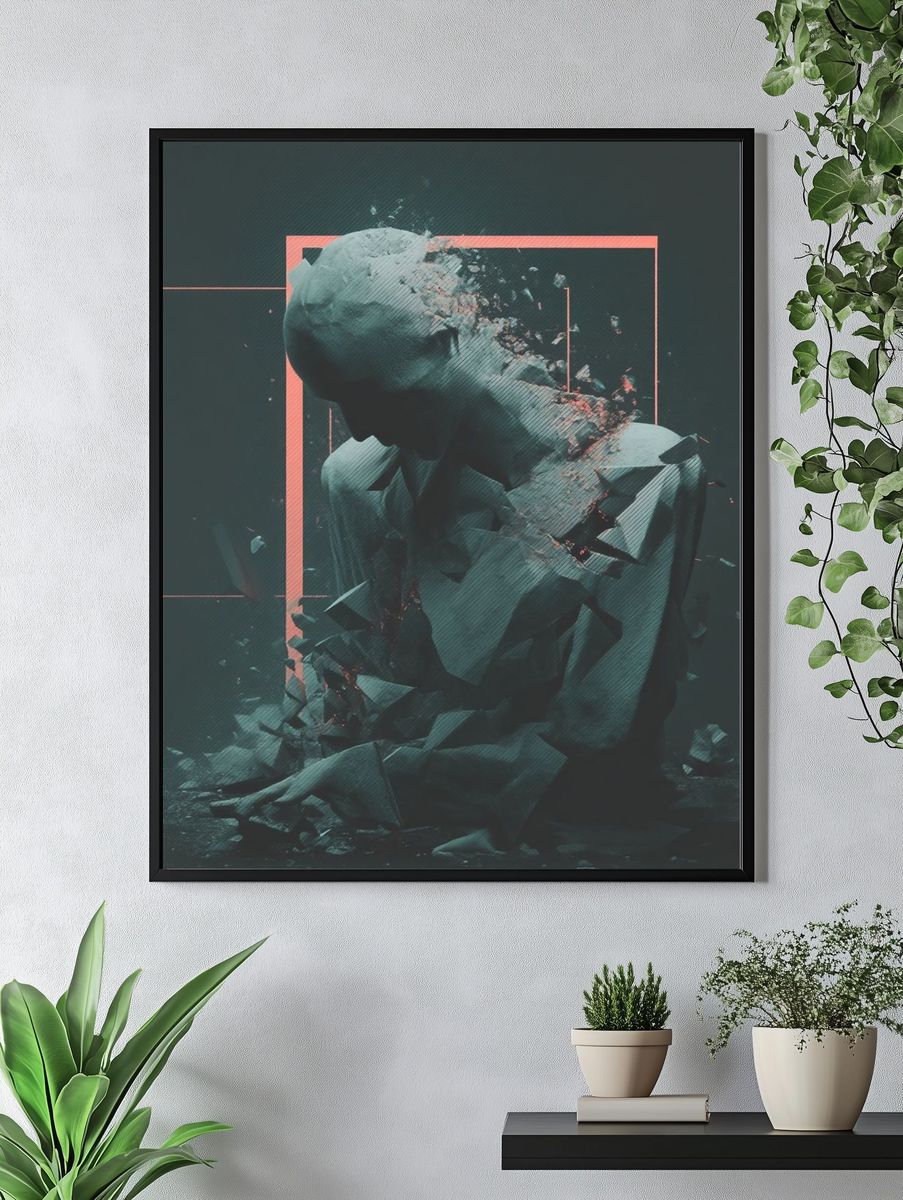 Fragmented Figure — Digital Art Print. — room view 4