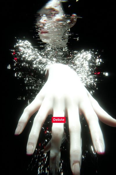 Glitch Hand — Digital Art Print. poster print
