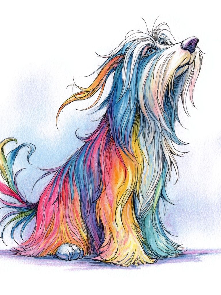 Colorful Dog Illustration Poster. poster — illustration art
