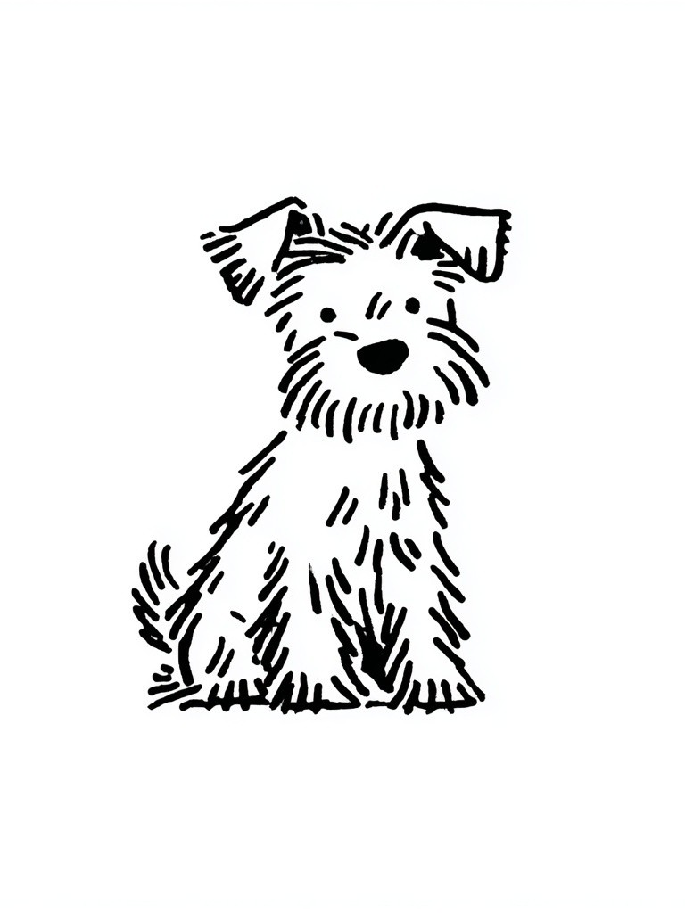 Cute Dog Illustration Poster. poster detail